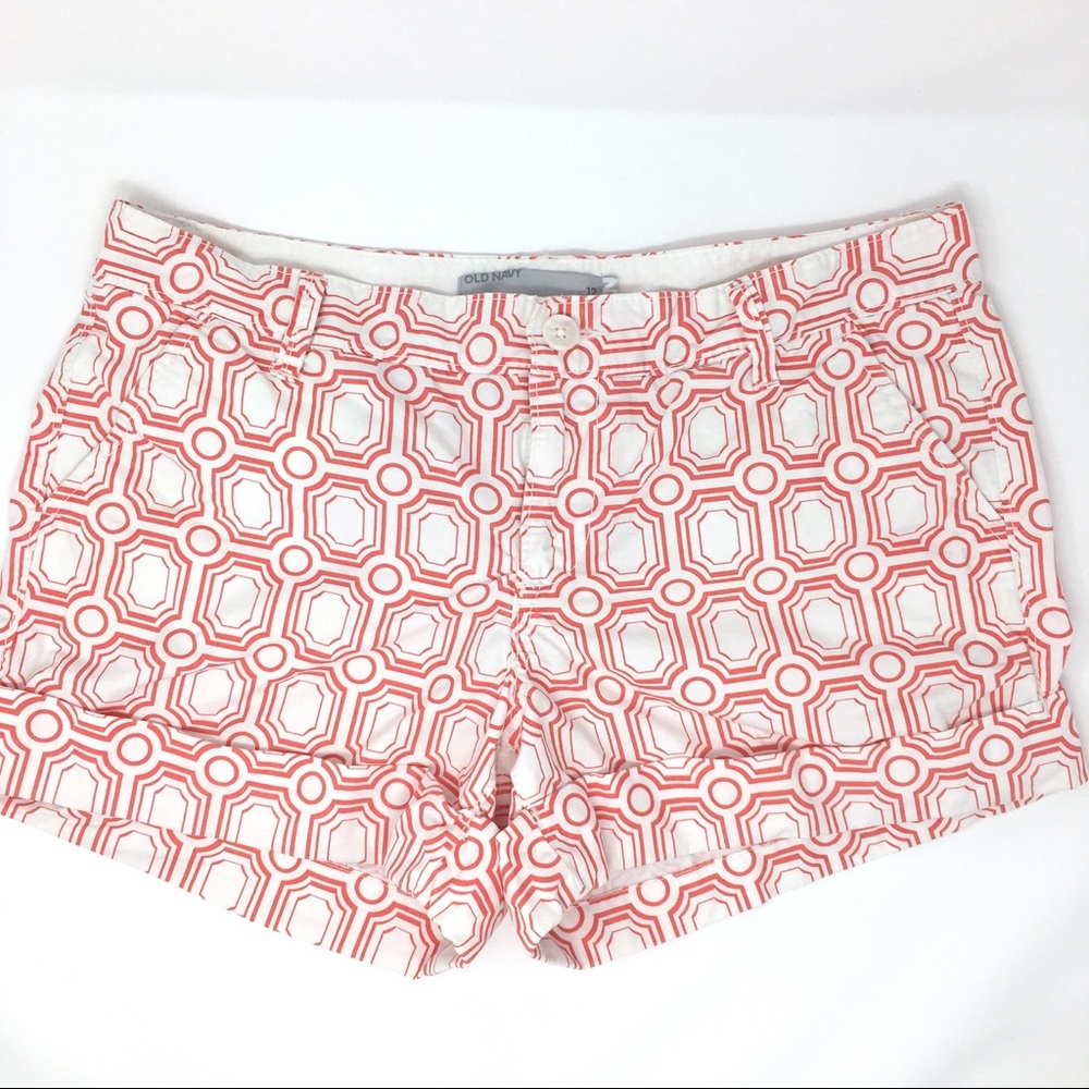 Old Navy shorts cuffed w/ geometric pattern sz 12